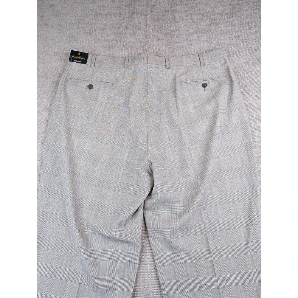 Brooks Brothers Pants Mens 40x34 Glen Plaid Madison Trousers Brookscool Wool NWT